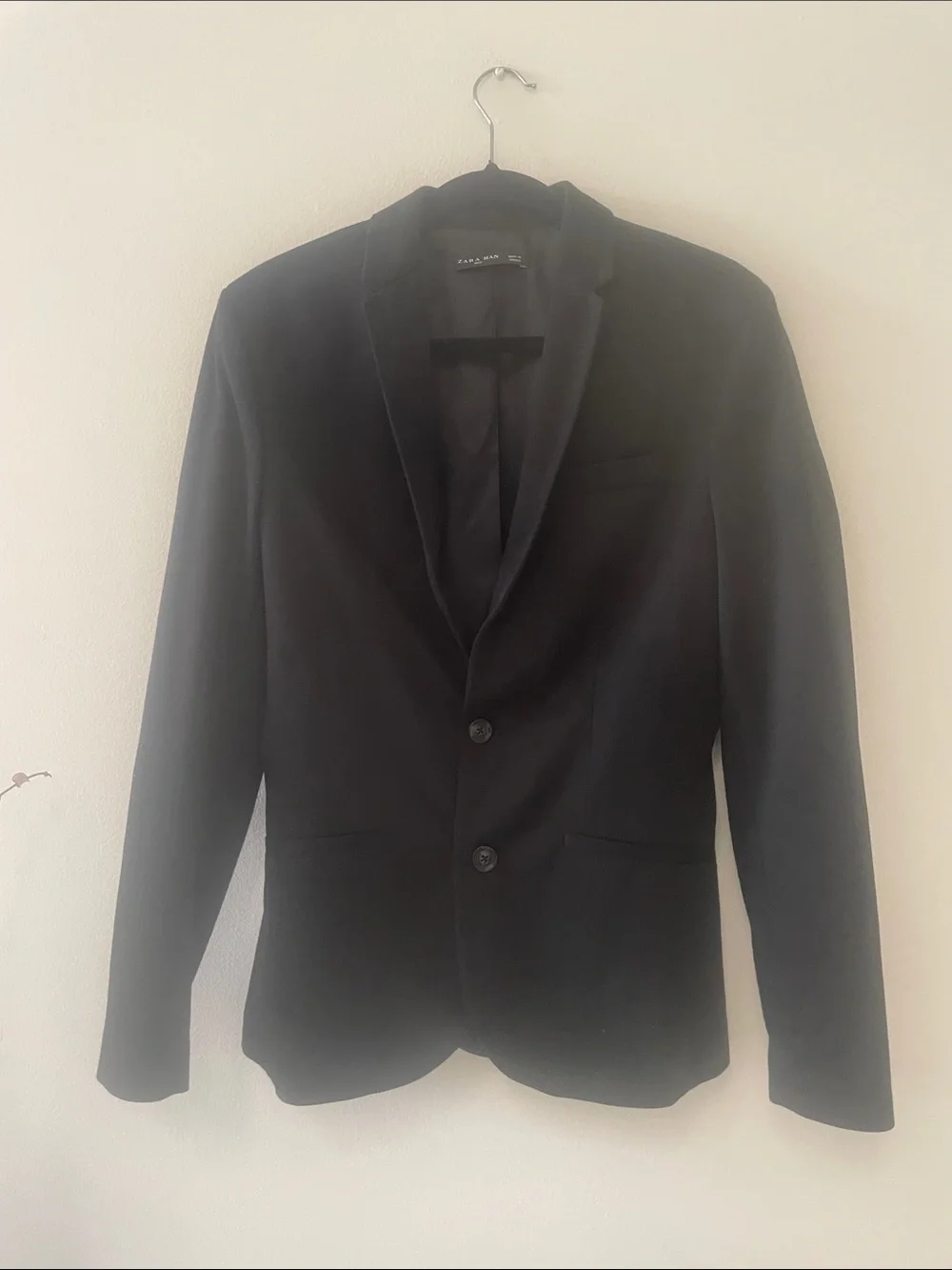 ZARA Men Black Two-Button Tailored Blazer